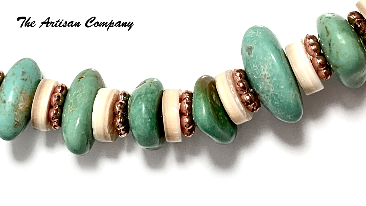 Large Tumbled Turquoise Nugget Necklace with Earrings