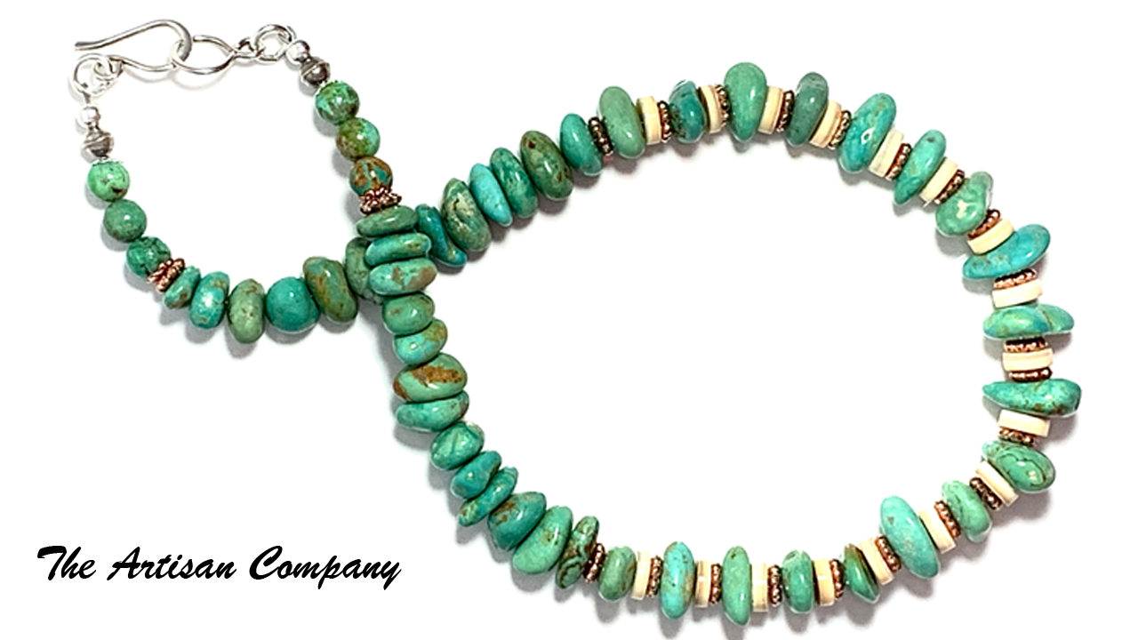 Large Tumbled Turquoise Nugget Necklace with Earrings