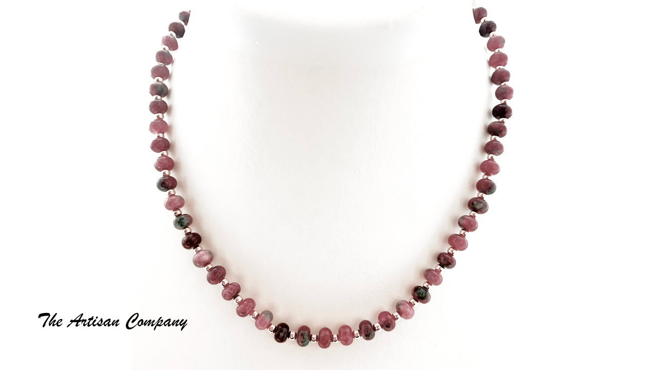 Dainty Watermelon Agate Stone Necklace