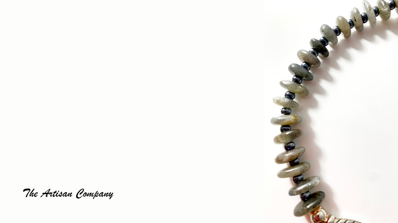 Freeform Labradorite Stone & Fish Necklace