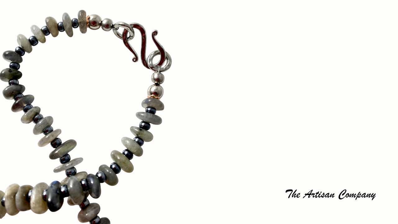 Freeform Labradorite Stone & Fish Necklace