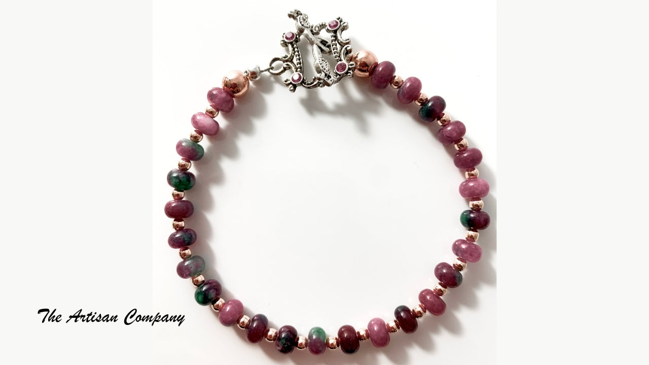 Dainty Watermelon Agate Stone Bracelet