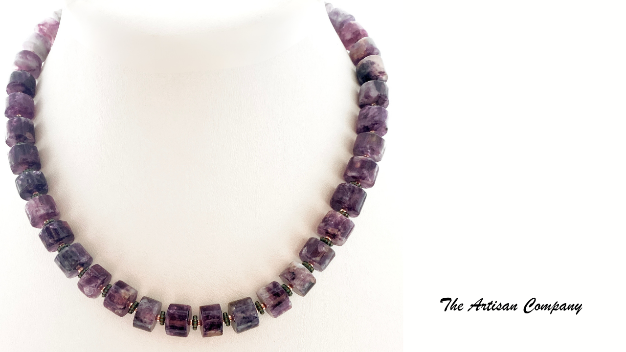 Rare Natural Purple Mica Necklace & Earrings