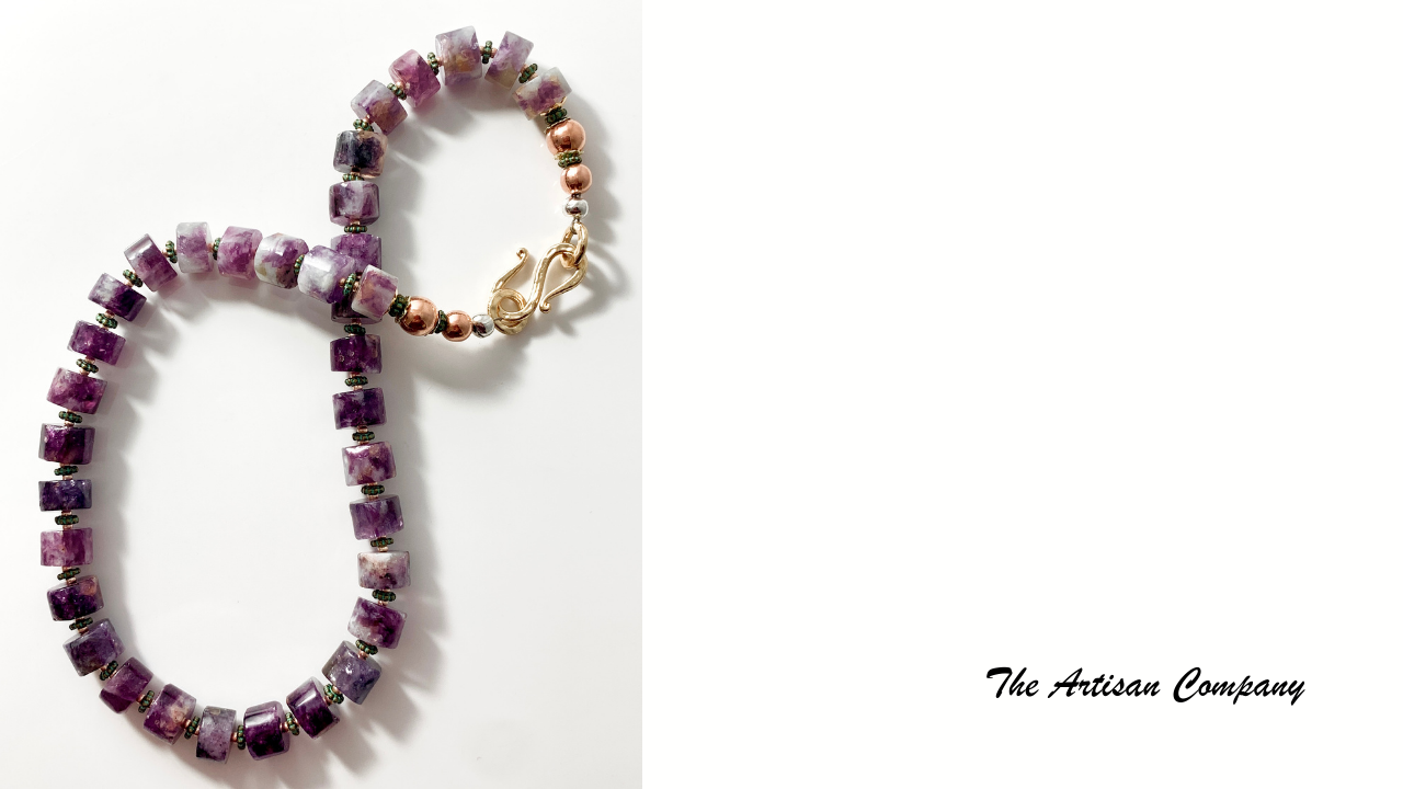 Rare Natural Purple Mica Necklace & Earrings