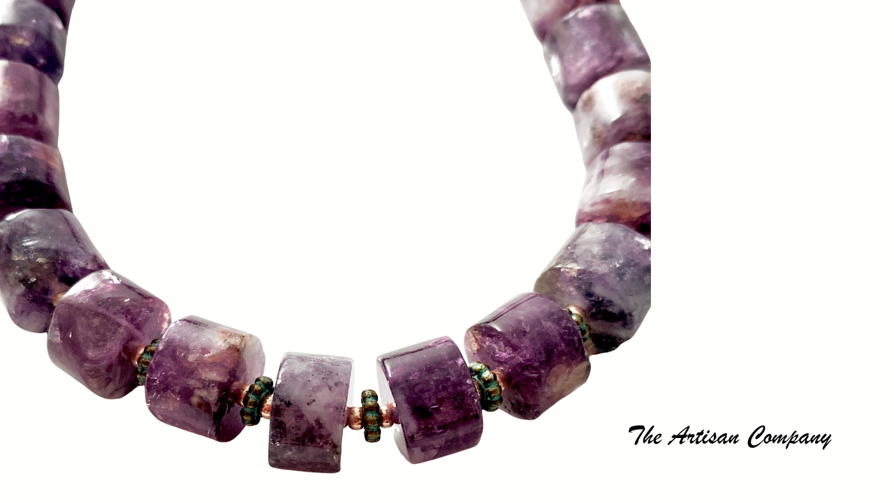 Rare Natural Purple Mica Necklace & Earrings