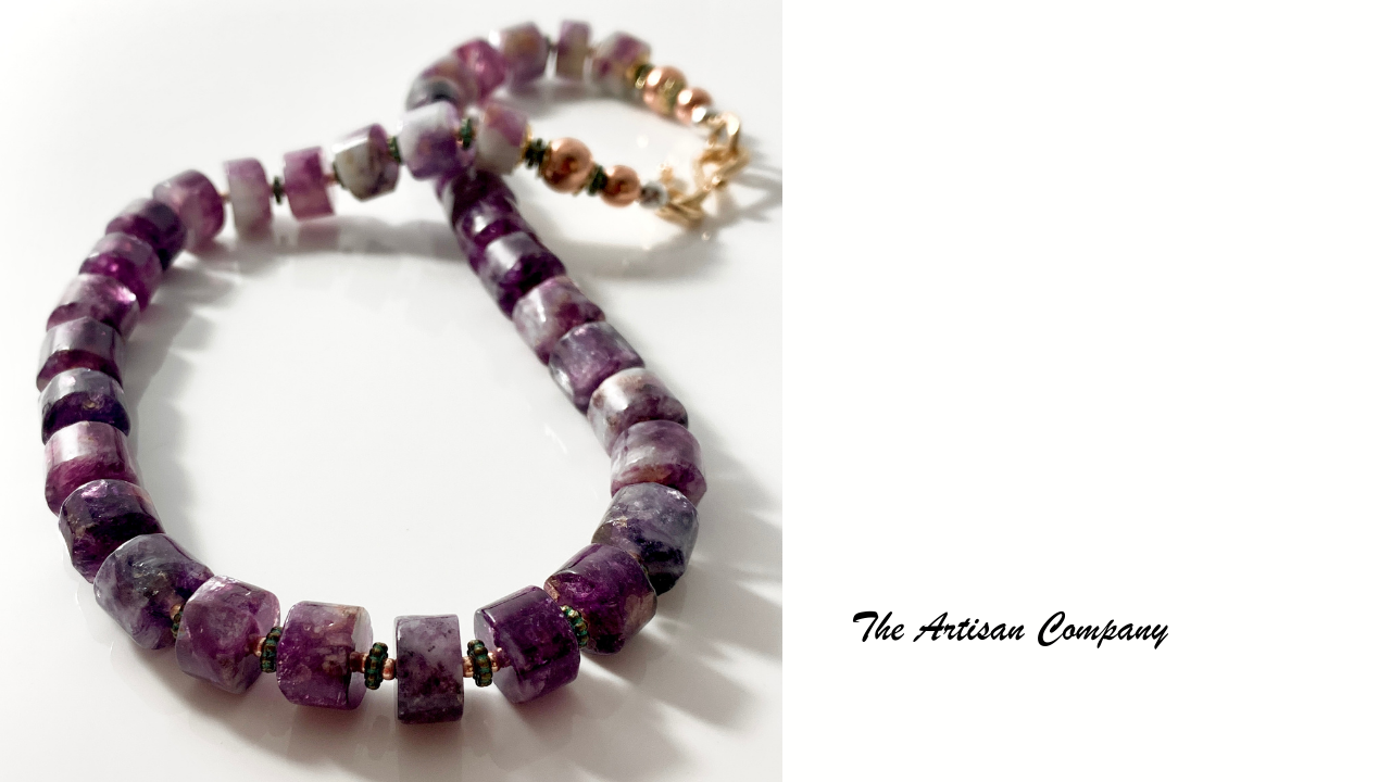 Rare Natural Purple Mica Necklace & Earrings