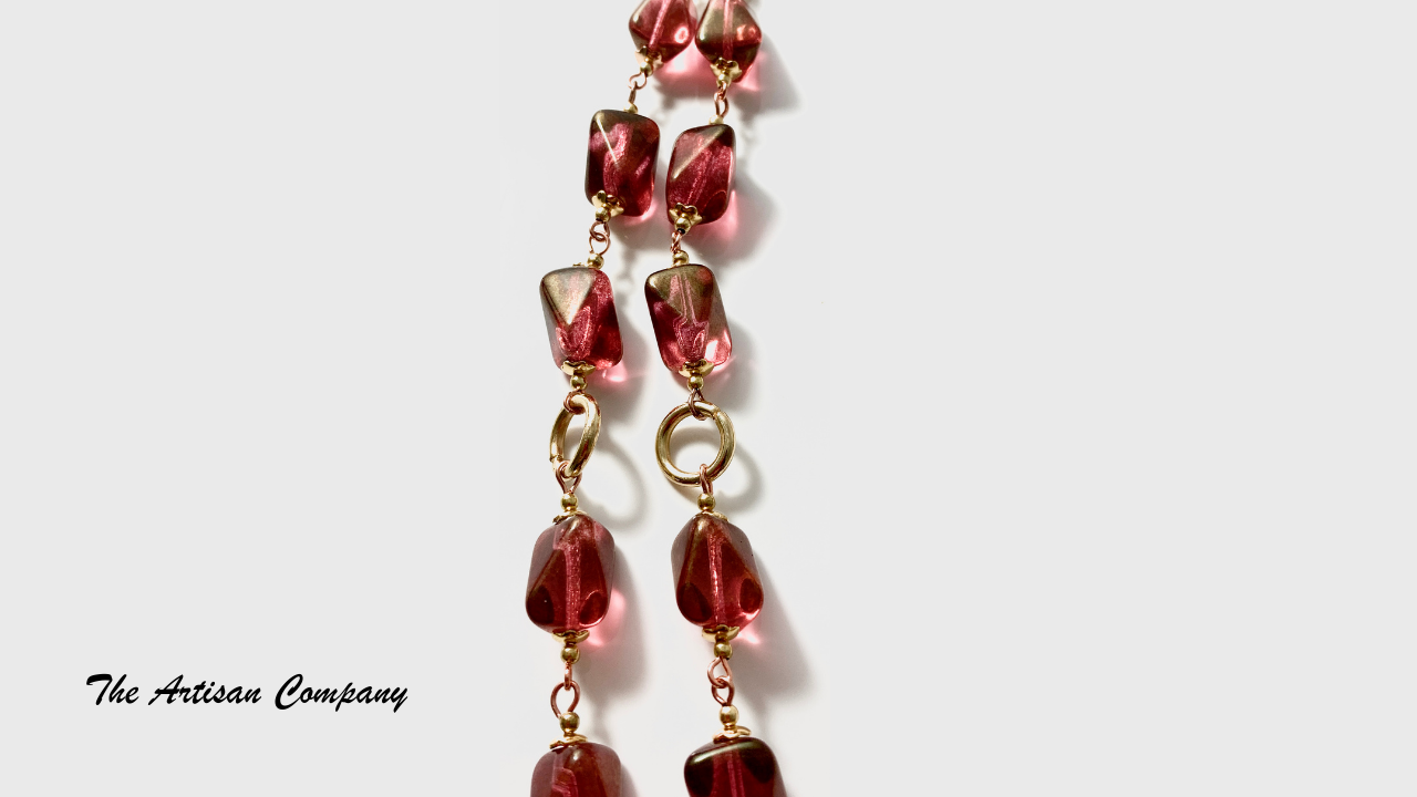 Ruby Red Adjustable Strand Necklace