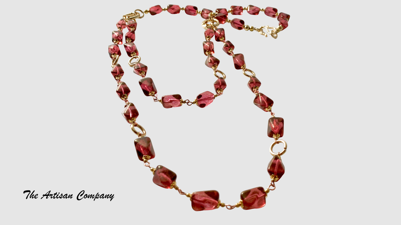 Ruby Red Adjustable Strand Necklace