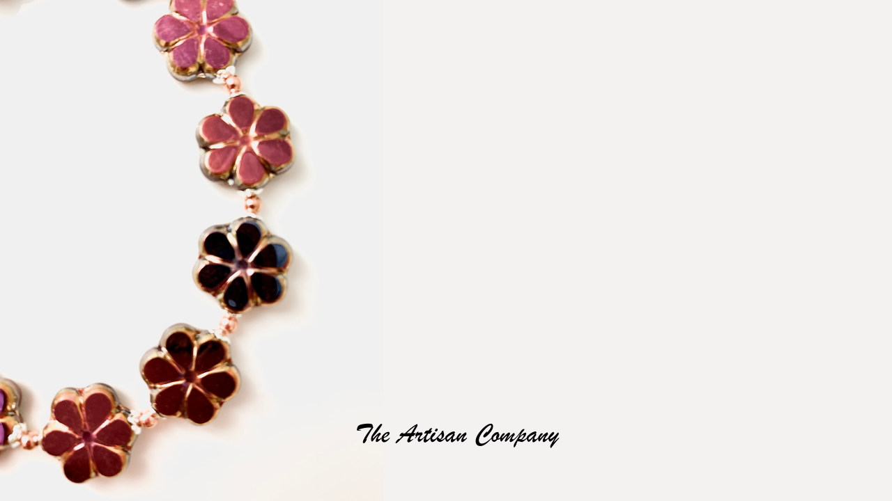 Table Cut Flower Bead Necklace and Earrings