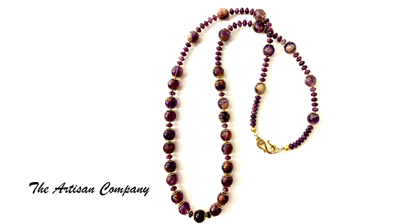 Super 7 Stone & Lepidolite Stone Necklace with Earrings