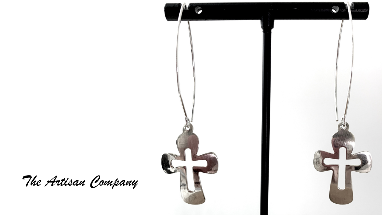 Sterling Silver Cross Earrings