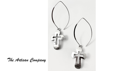 Sterling Silver Cross Earrings