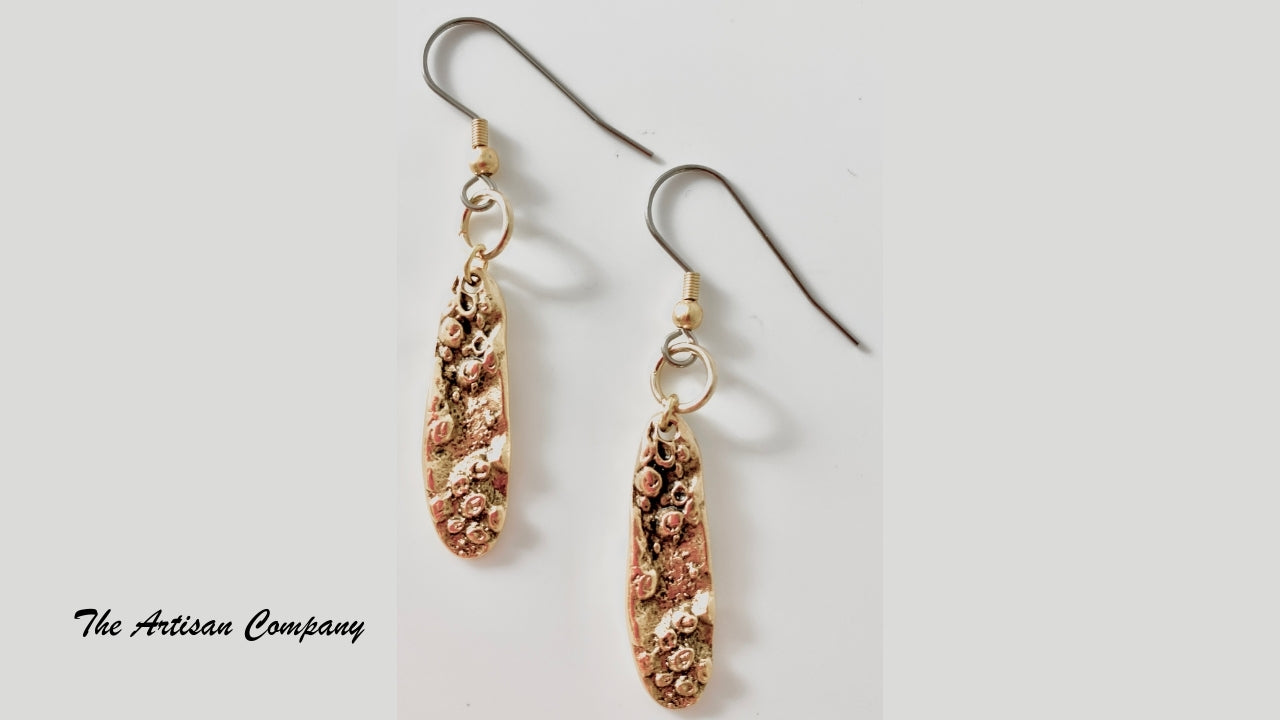 Gold Organic Look Mussel Shell Earrings