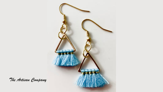Mini Triangle Tassel Earrings