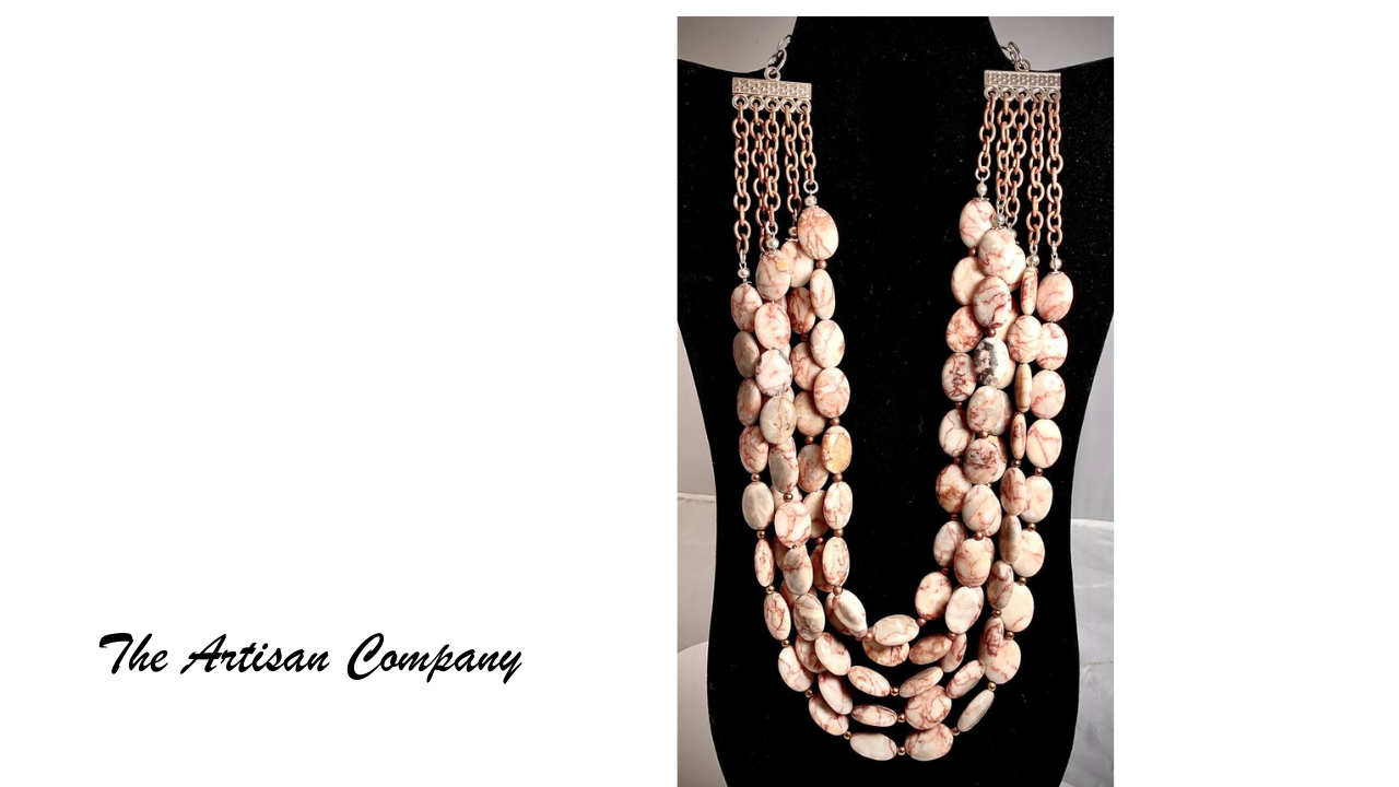 Five Strand Redline Marble Necklace