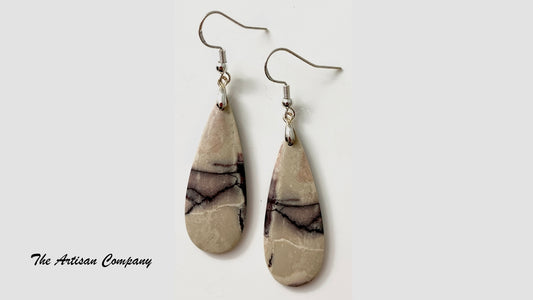 Sci-fi Jasper Stone Slab Earrings - Mexico