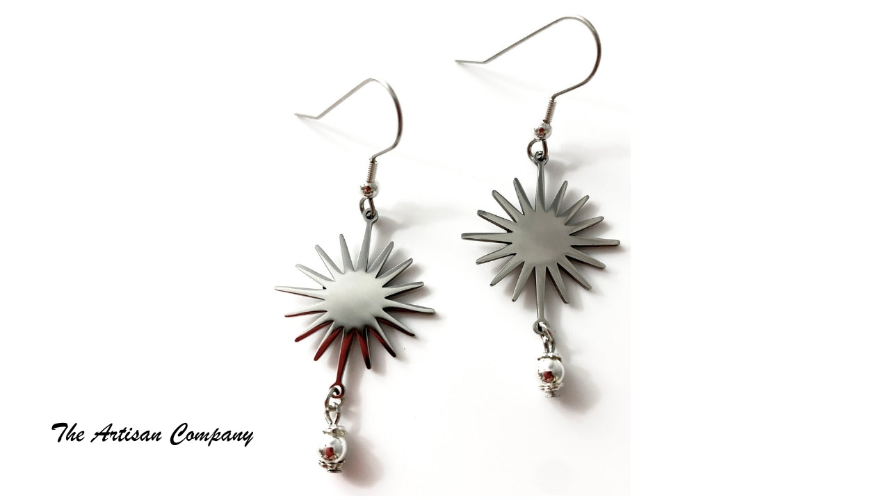 Silver Starburst Earrings