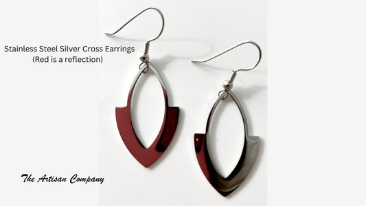 Stainless Steel Marquis Drop Earrings