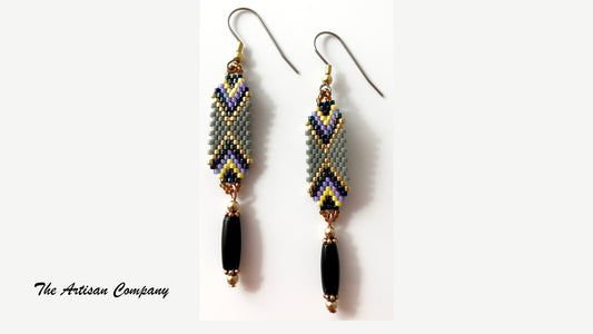 Thistle Colored Beaded Earrings