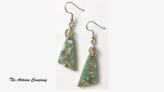 Variscite Slab Earrings - Nevada