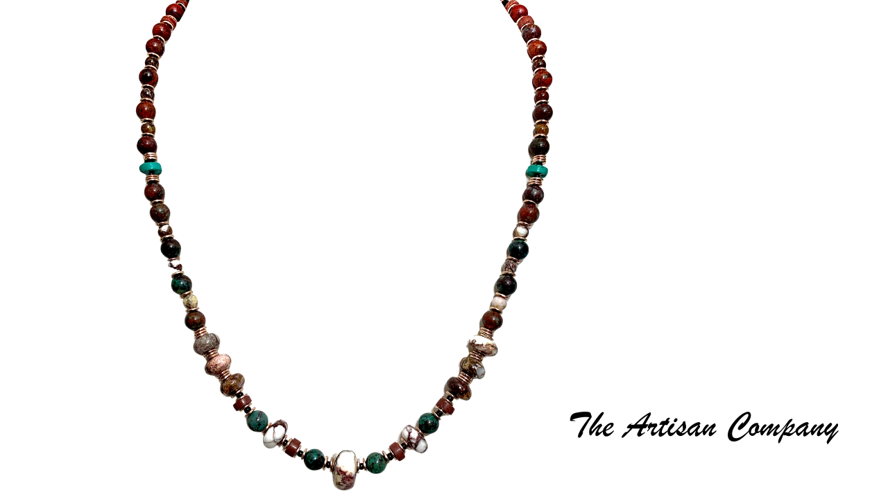 Arizona Wildhorse Stone with Chrysocolla and Pipestone Necklace