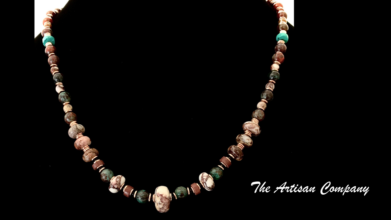 Arizona Wildhorse Stone with Chrysocolla and Pipestone Necklace