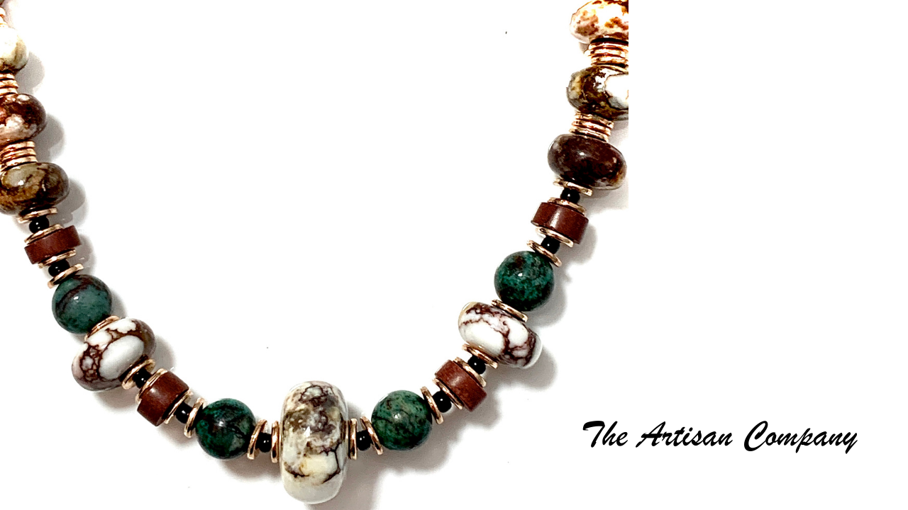 Arizona Wildhorse Stone with Chrysocolla and Pipestone Necklace