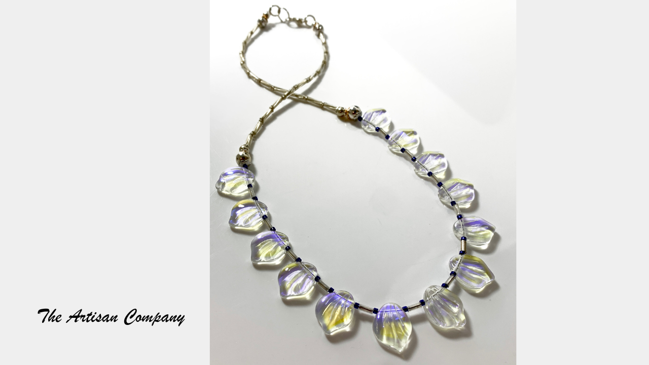 Aurora Borealis Leaf Necklace