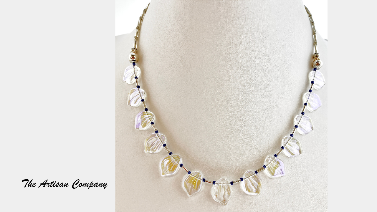 Aurora Borealis Leaf Necklace