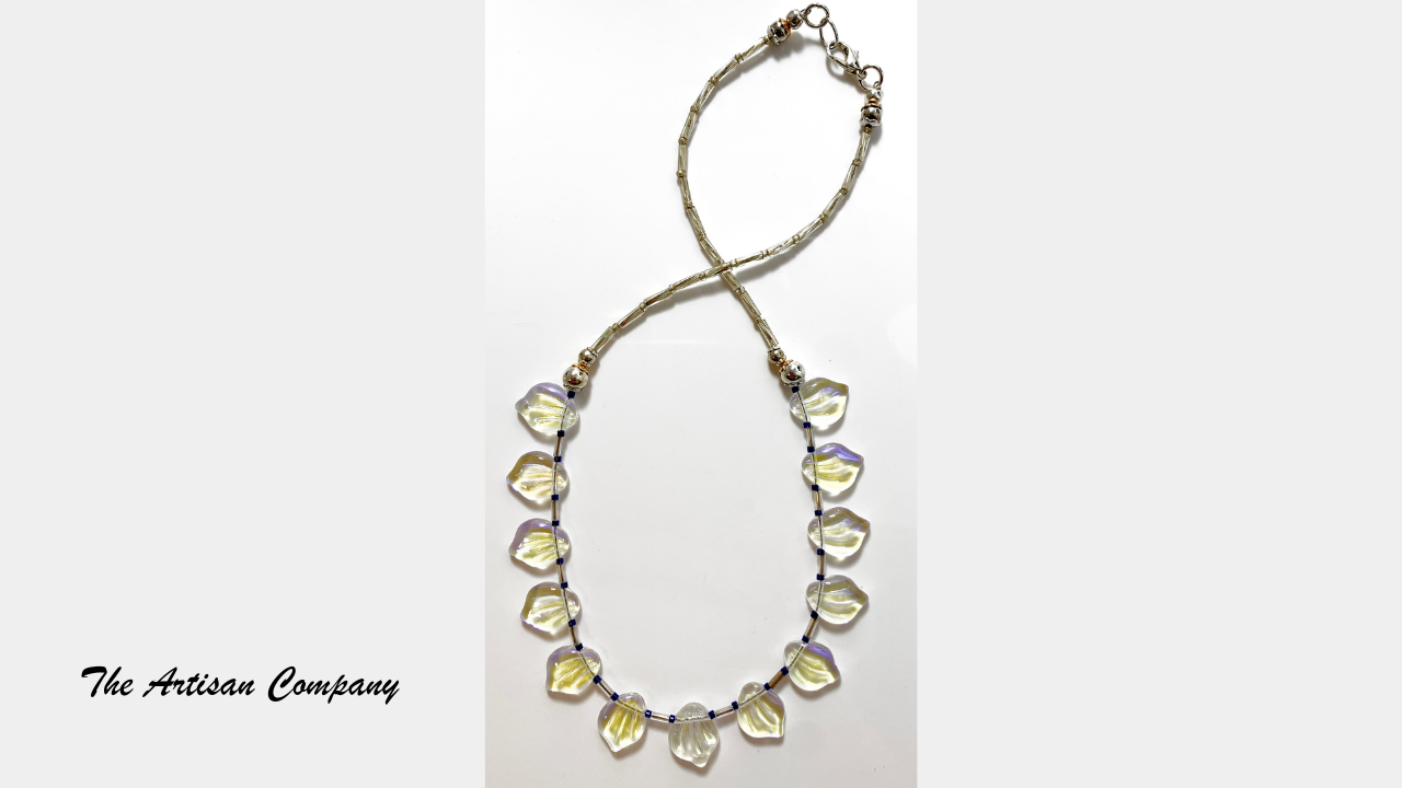 Aurora Borealis Leaf Necklace