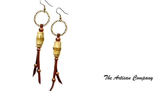 Bamboo and Leather Earrings