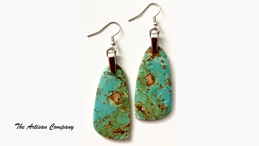 Big Kingman Turquoise Slab Earrings
