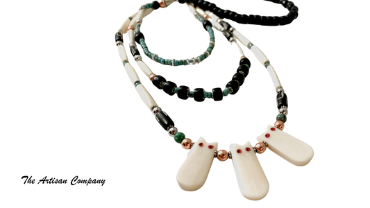 Black and White Bone Southwest Necklace