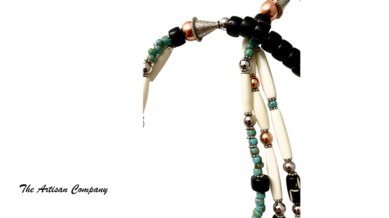Black and White Bone Southwest Necklace