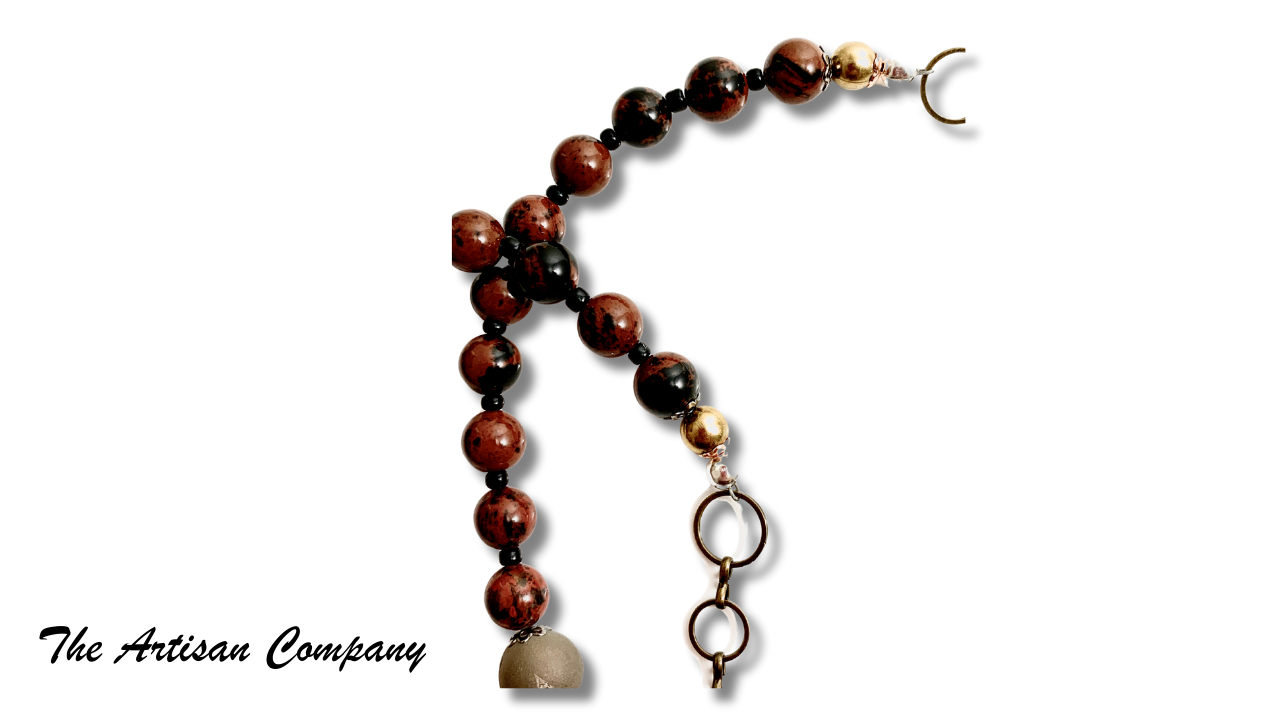 Brecciated Red Jasper and Sandy Jasper Stone Necklace