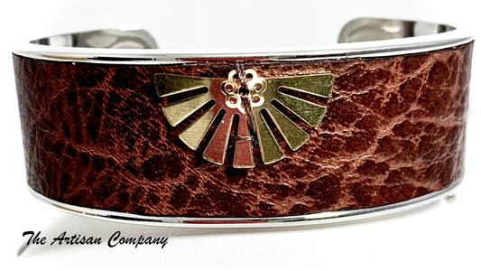 Brown Leather Sunrise Cuff