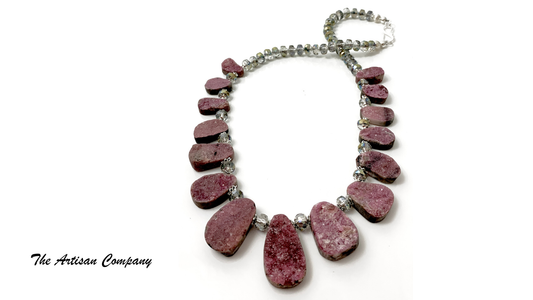 Cobalto Calcite Stone Drop Necklace #1