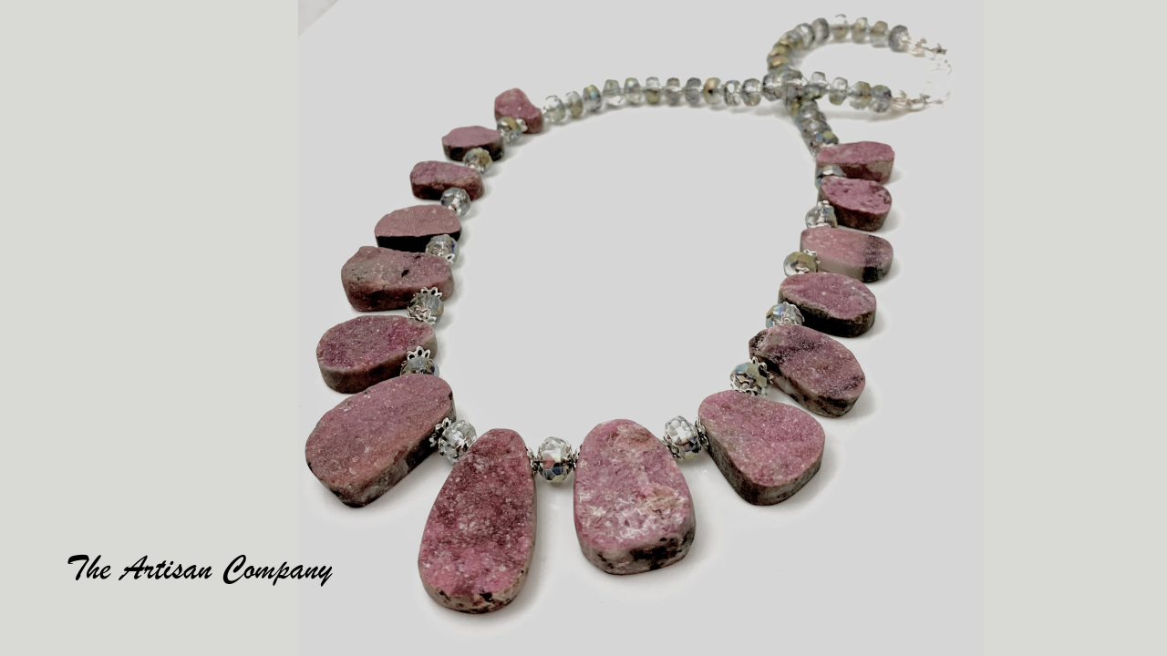 Cobalto Calcite Stone Drop Necklace #1