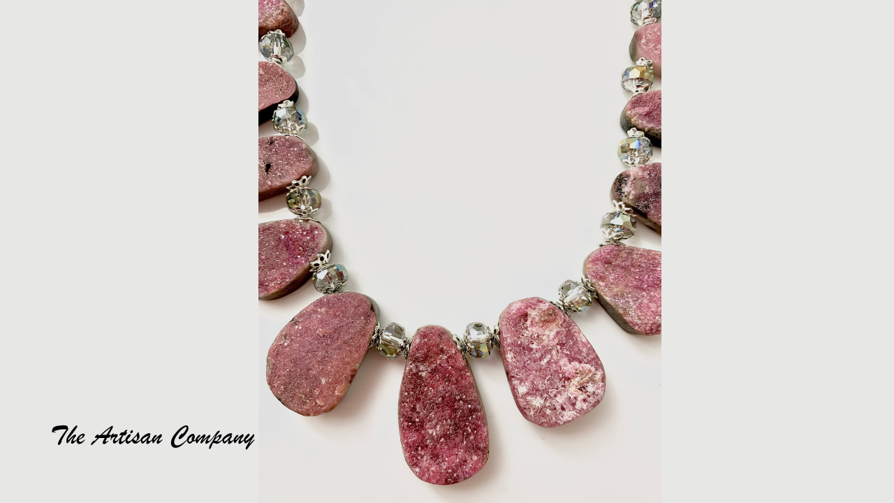 Cobalto Calcite Stone Drop Necklace #1