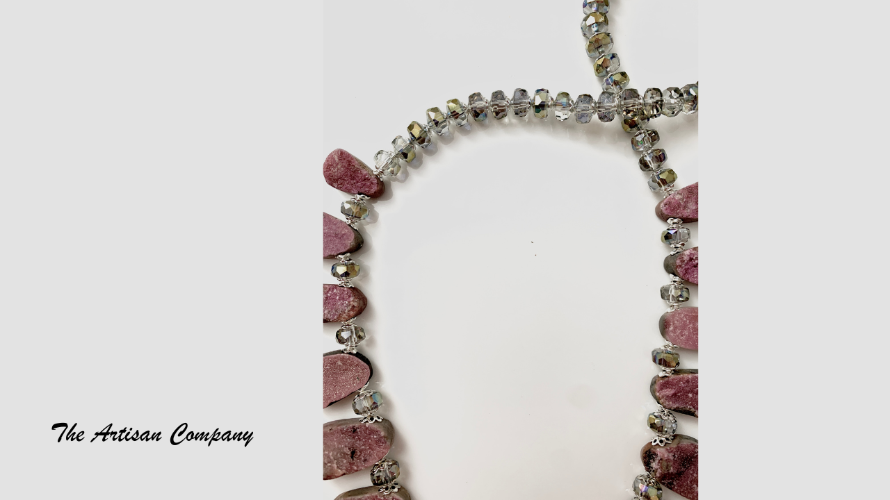 Cobalto Calcite Stone Drop Necklace #1