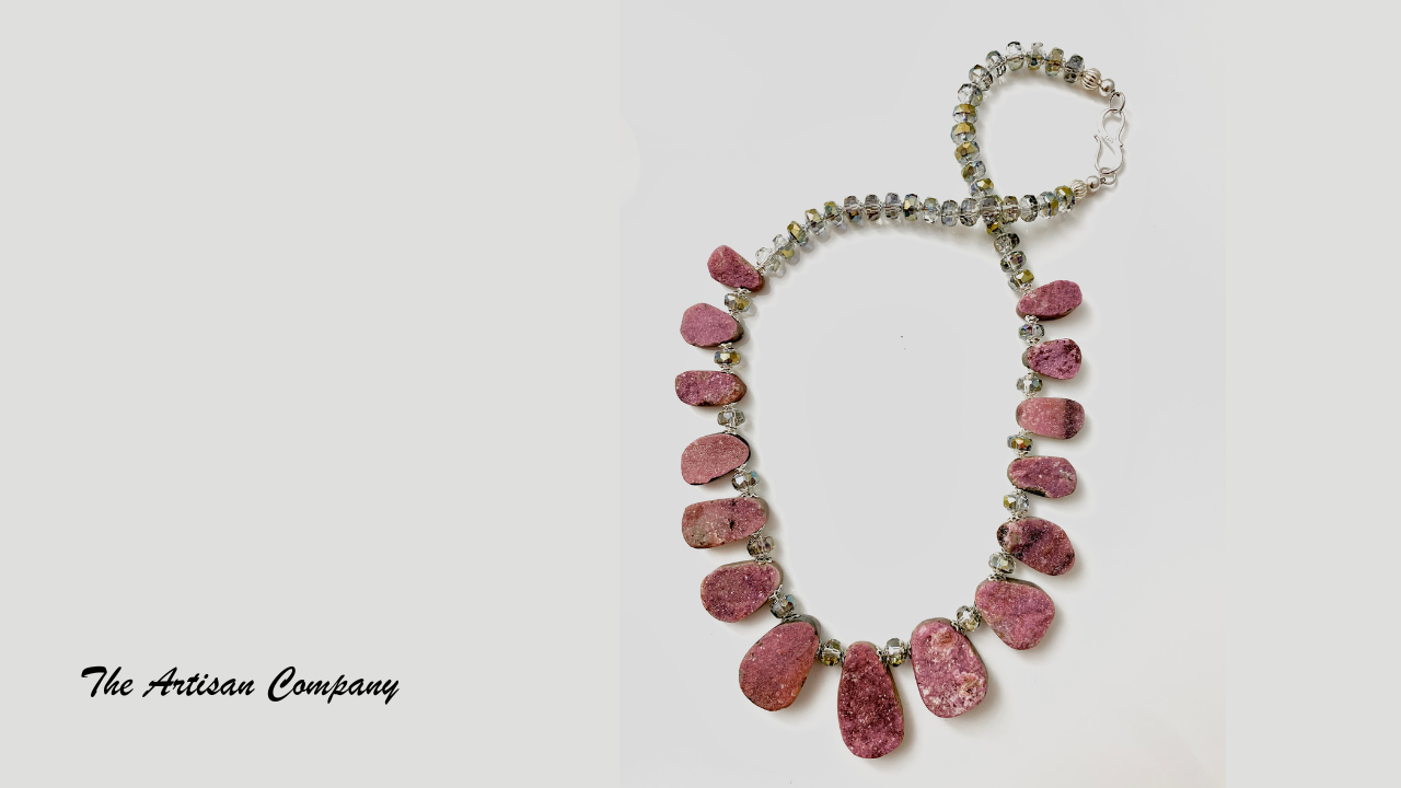 Cobalto Calcite Stone Drop Necklace #1