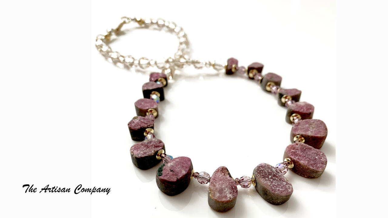 Cobalto Calcite Stone Small Drop Necklace #2