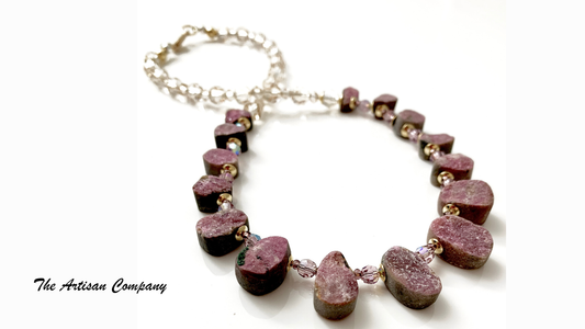 Cobalto Calcite Stone Small Drop Necklace #2
