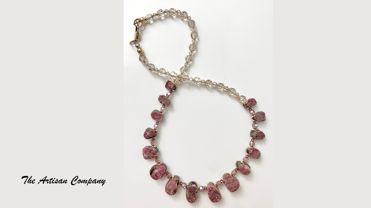 Cobalto Calcite Stone Small Drop Necklace #2