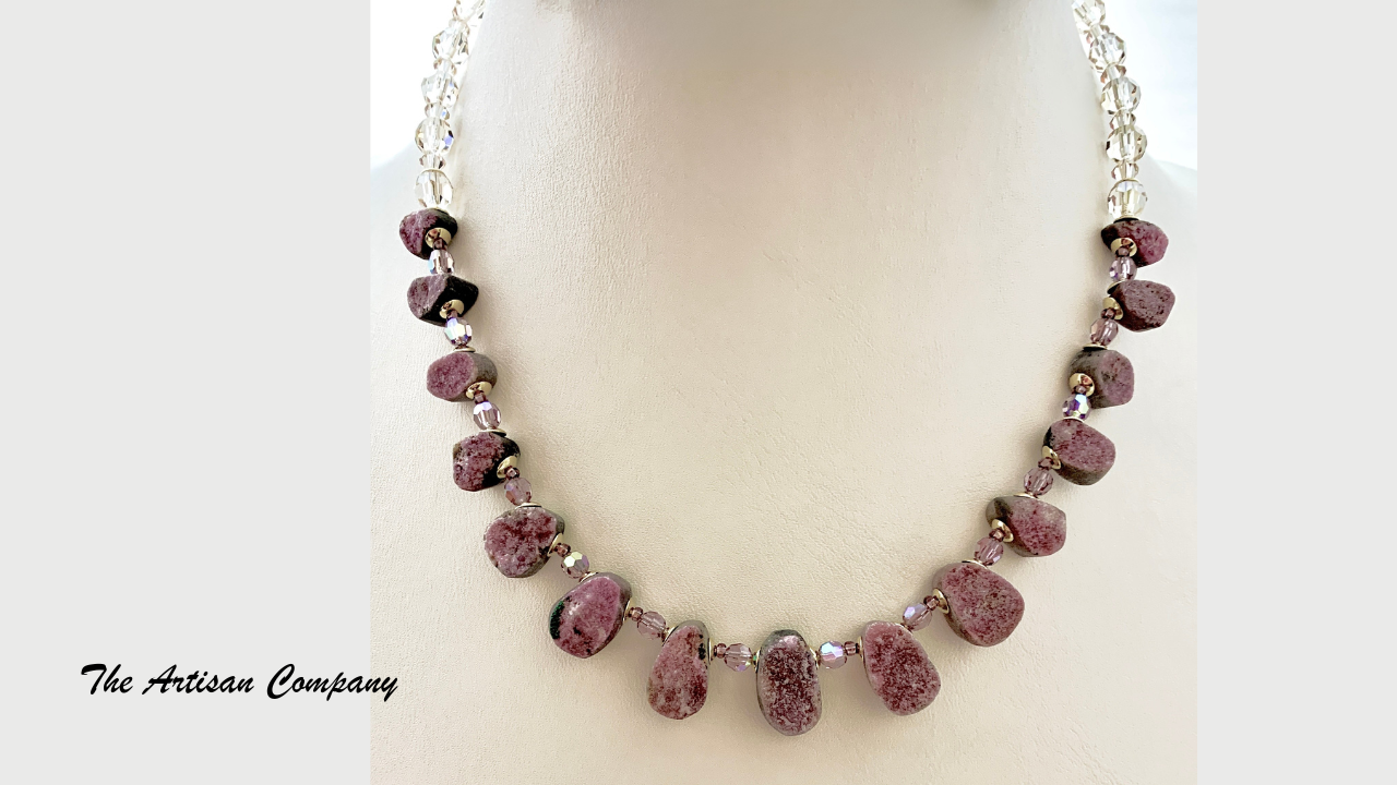 Cobalto Calcite Stone Small Drop Necklace #2
