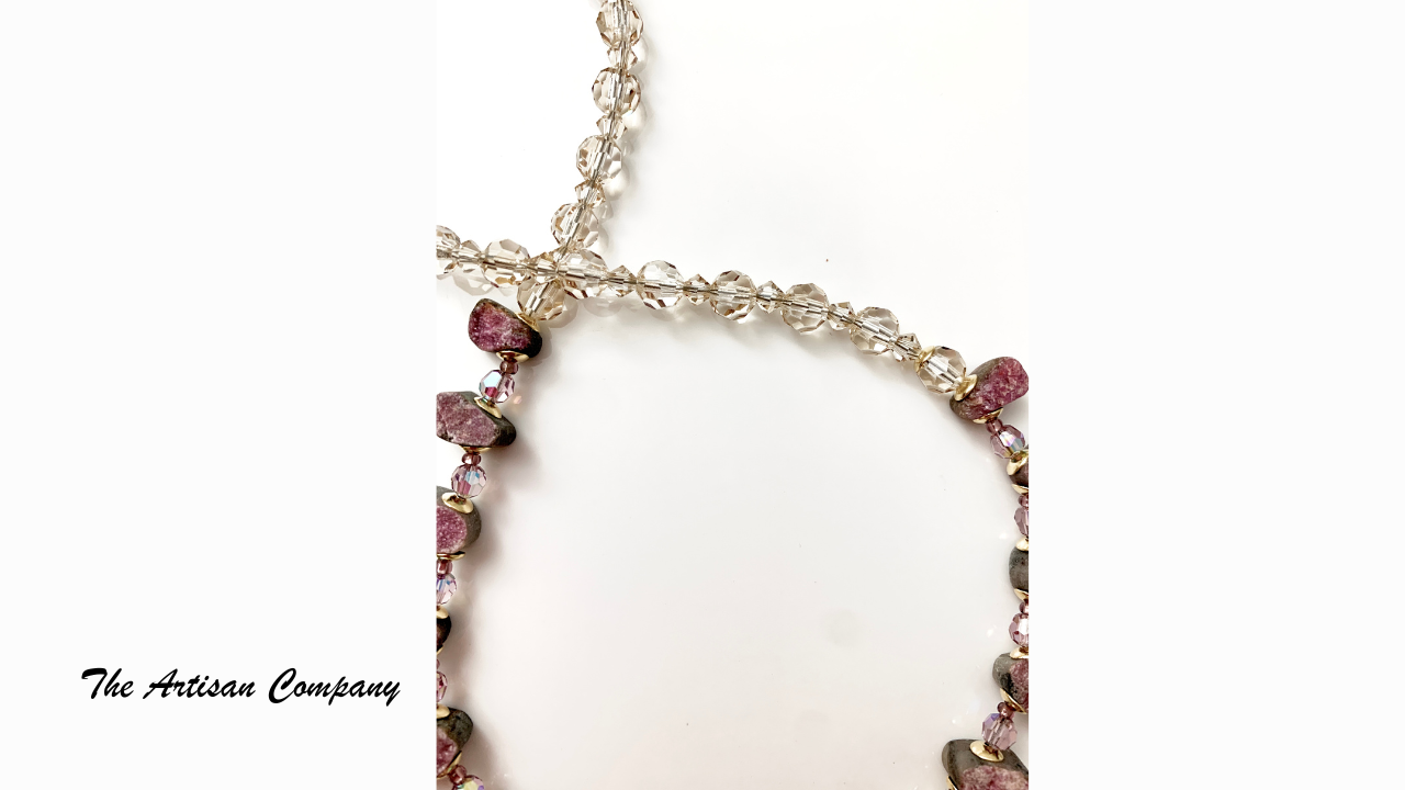 Cobalto Calcite Stone Small Drop Necklace #2