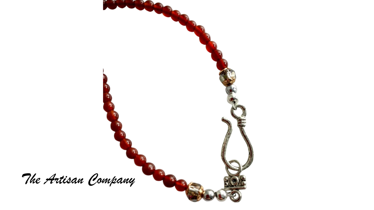 Cut Carnelian Stone Fan Necklace