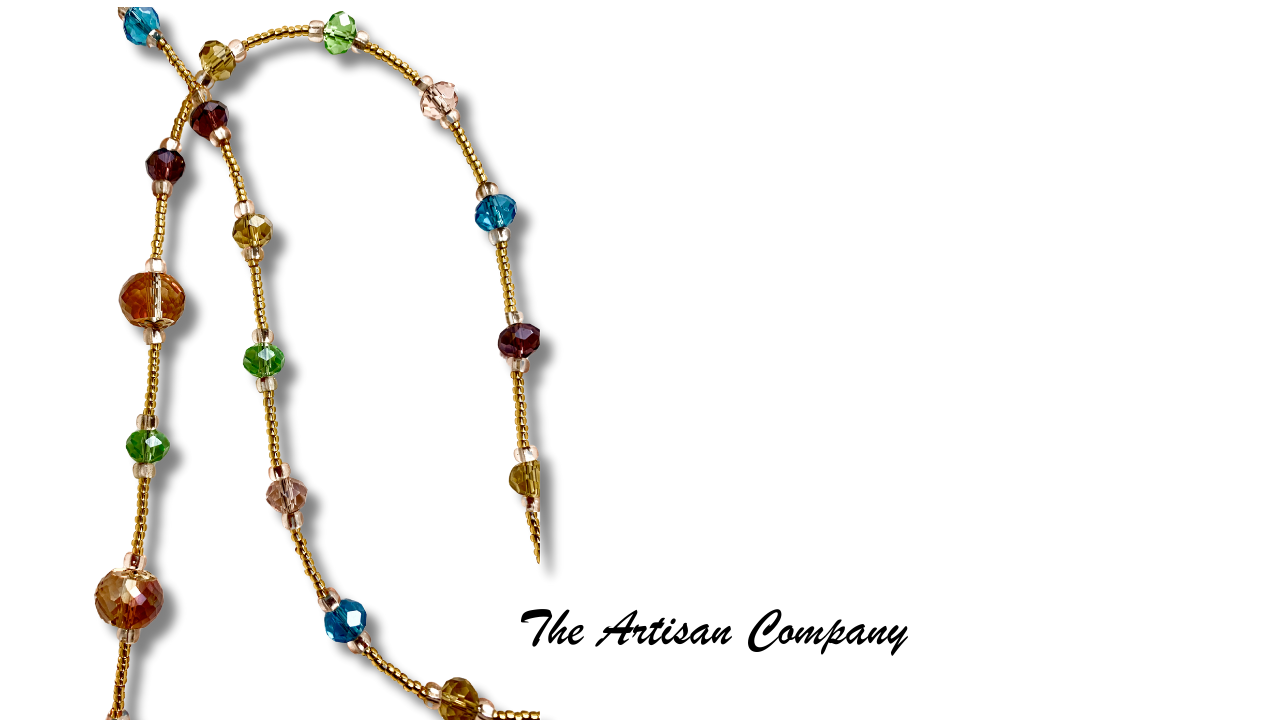 Czech Cut Glass and Gold Seed Bead Necklace