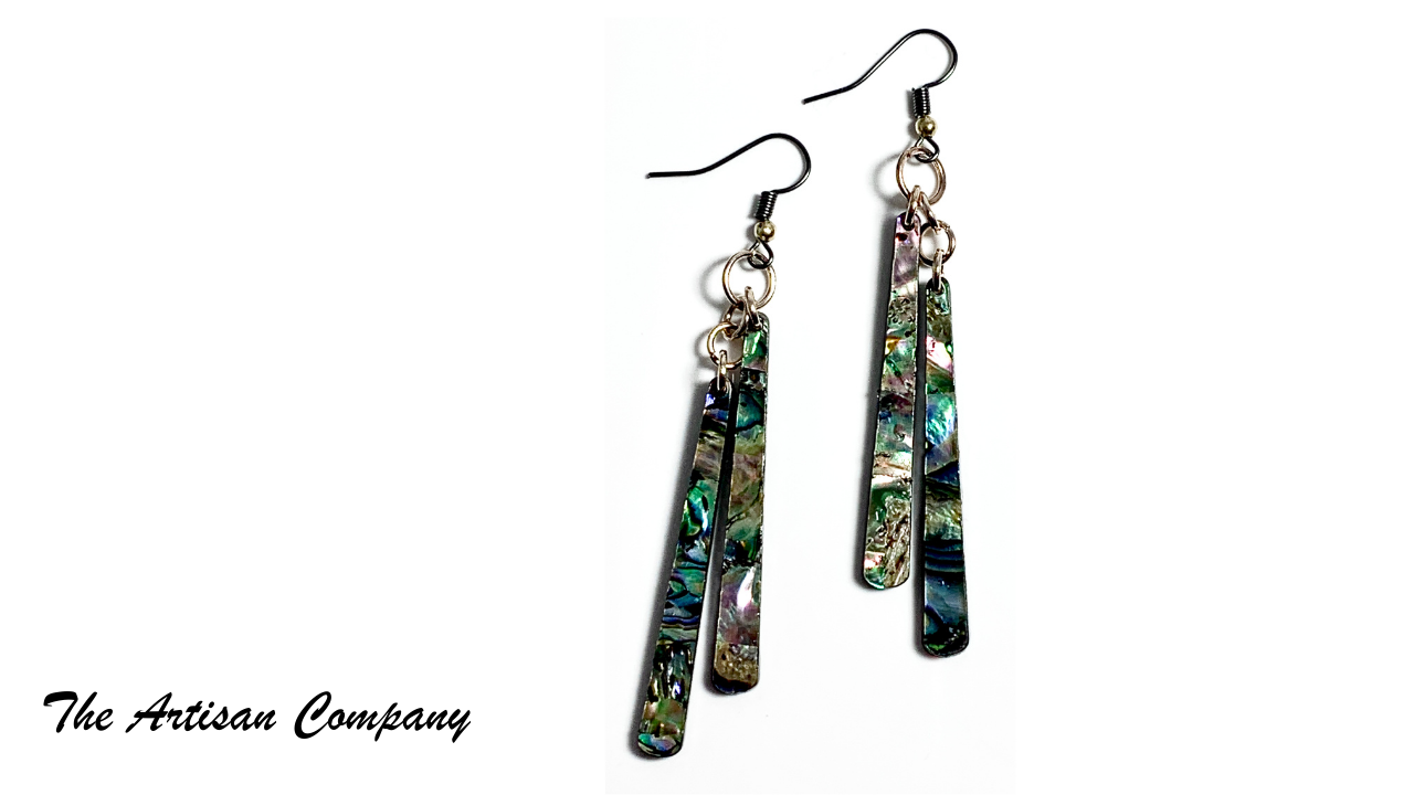 Double Faux Abalone Shell Earrings