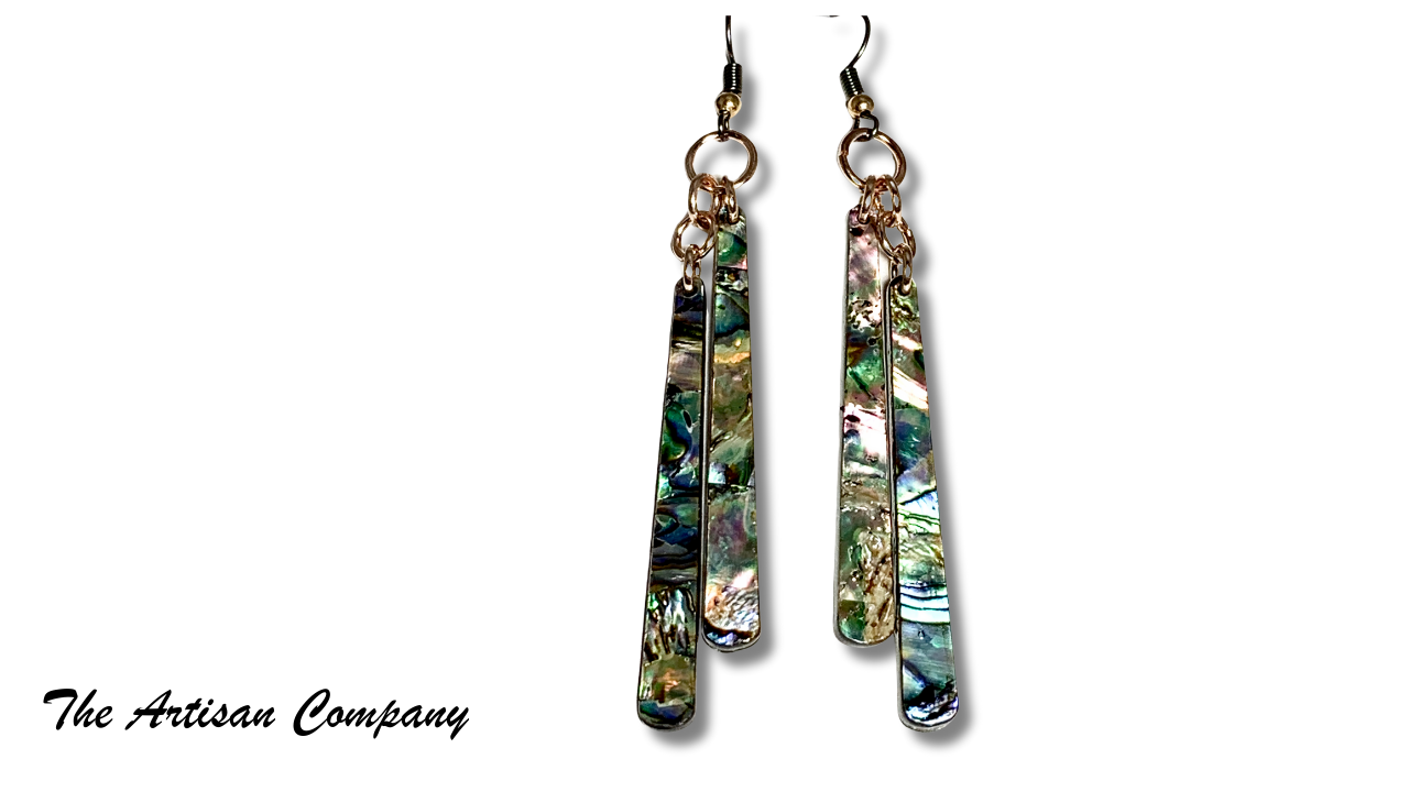 Double Faux Abalone Shell Earrings